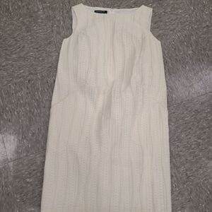 Lafayette 148 New York Textured Cream Mini Dress